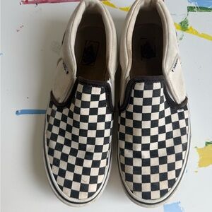 Vans Black and White Checkered Slip-On Sneakers